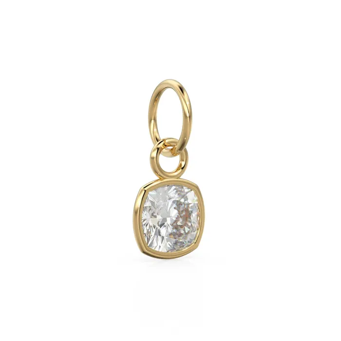 Jalvi Co PreStyled Sets AAA White Quartz Rock Crystal Charms 14k Yellow Solid Gold Charm Pendant White Cushion Gemstone Bezel 18K Gold Jewelry Finding Jalvi Co PreStyled Sets AAA White Quartz Rock Crystal Charms 14k Yellow Solid Gold Charm Pendant White Cushion Gemstone Bezel 18K Gold Jewelry Finding