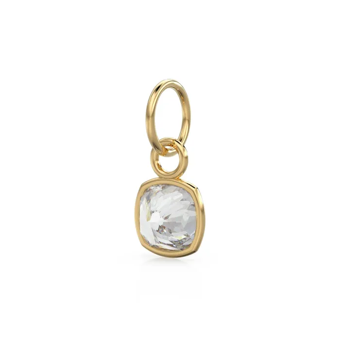 Jalvi Co PreStyled Sets AAA White Quartz Rock Crystal Charms 14k Yellow Solid Gold Charm Pendant White Cushion Gemstone Bezel 18K Gold Jewelry Finding Jalvi Co PreStyled Sets AAA White Quartz Rock Crystal Charms 14k Yellow Solid Gold Charm Pendant White Cushion Gemstone Bezel 18K Gold Jewelry Finding