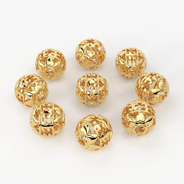 Jalvi Co PreStyled Sets Solid Gold Handmade Round Peace Milgrain Spacer Gold Bead Finding 8mm Jalvi Co PreStyled Sets Solid Gold Handmade Round Peace Milgrain Spacer Gold Bead Finding 8mm