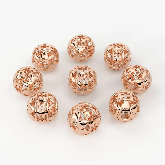 Jalvi Co PreStyled Sets Solid Gold Handmade Round Peace Milgrain Spacer Gold Bead Finding 8mm Jalvi Co PreStyled Sets Solid Gold Handmade Round Peace Milgrain Spacer Gold Bead Finding 8mm