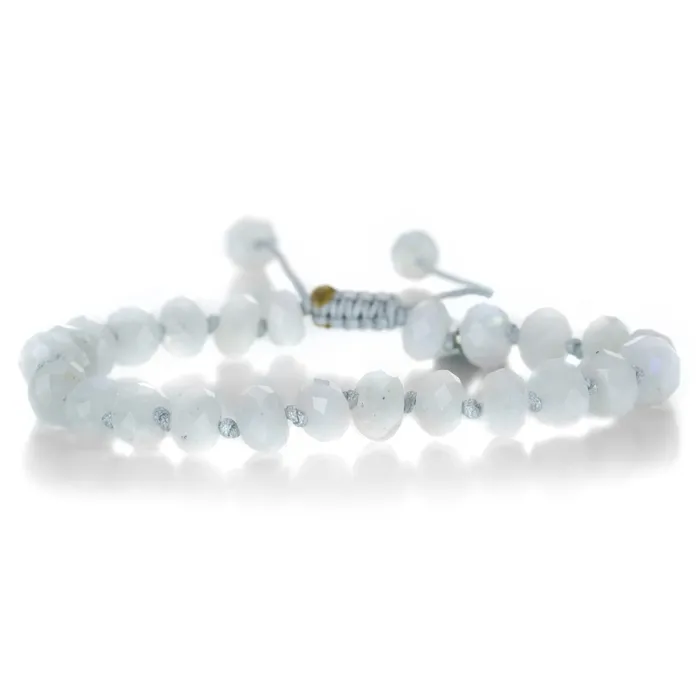 Joseph Brooks 8mm Faceted Rainbow Moonstone Bracelet Bracelets