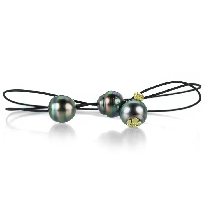 Lene Vibe Triple Tahitian Pearl Cord Bracelet Bracelets