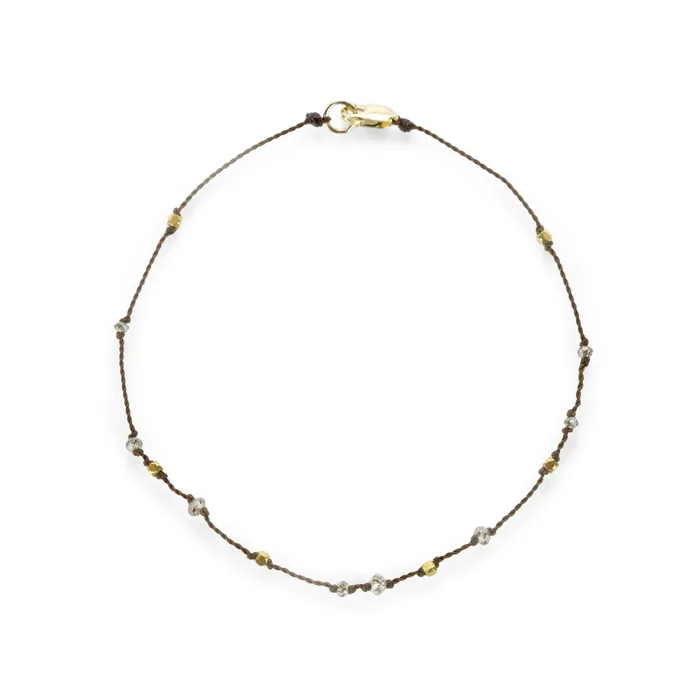 Margaret Solow Bracelets Brown Diamond Beaded Bracelet