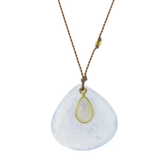 Margaret Solow Necklaces Chalcedony and Opal Pendant Necklace