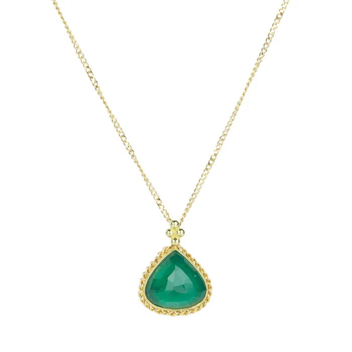 Necklaces 18k Pear Shaped Emerald Pendant Necklace Amali