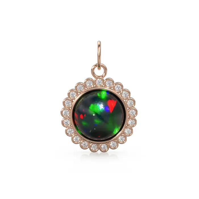 Necklaces 26mm 14K Solid Yellow Gold Diamond Black Opal Round Coin Shape Charm Necklace Pendant Jalvi Co Necklaces 26mm 14K Solid Yellow Gold Diamond Black Opal Round Coin Shape Charm Necklace Pendant Jalvi Co
