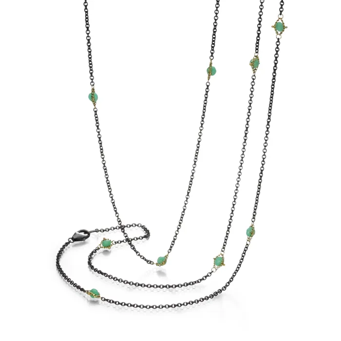 Necklaces Amali Mixed Metal Chrysoprase Necklace