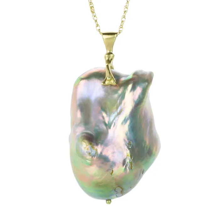 Necklaces Annette Ferdinandsen Large Natural Pearl Fireball Pendant Necklace