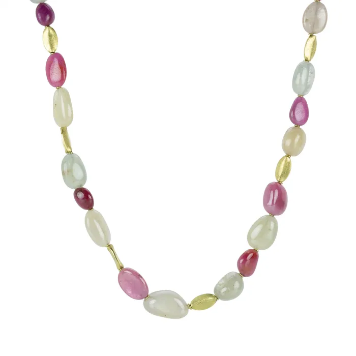 Necklaces Barbara Heinrich Smooth Pink and Gray Sapphire Necklace