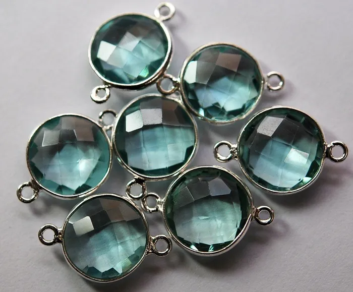 Necklaces Beads Supplies USA 925 Sterling SilverFluorite Green Quartz Faceted Coins Shape Pendant Connector 10 Piece Of 19mm Approx Necklaces Beads Supplies USA 925 Sterling SilverFluorite Green Quartz Faceted Coins Shape Pendant Connector 10 Piece Of 19mm Approx