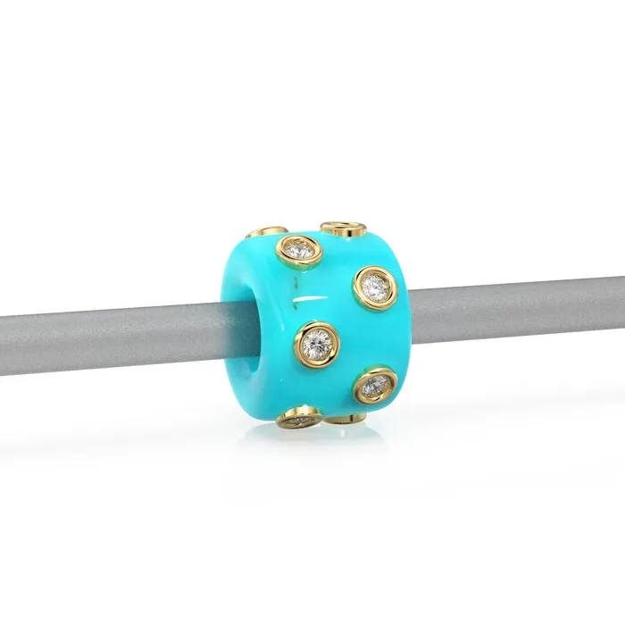 Necklaces Blue Sky Turquoise Real Diamond 18k Solid Gold Eternity Rondelle Wheel Spacer Large Hole Necklace Charm Beads Jalvi Co Necklaces Blue Sky Turquoise Real Diamond 18k Solid Gold Eternity Rondelle Wheel Spacer Large Hole Necklace Charm Beads Jalvi Co