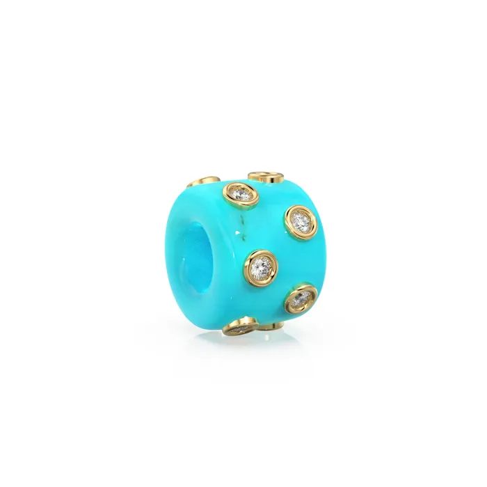 Necklaces Blue Sky Turquoise Real Diamond 18k Solid Gold Eternity Rondelle Wheel Spacer Large Hole Necklace Charm Beads Jalvi Co Necklaces Blue Sky Turquoise Real Diamond 18k Solid Gold Eternity Rondelle Wheel Spacer Large Hole Necklace Charm Beads Jalvi Co