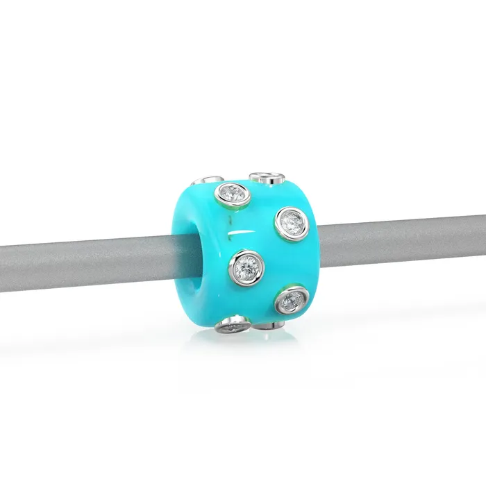 Necklaces Blue Sky Turquoise Real Diamond 18k Solid Gold Eternity Rondelle Wheel Spacer Large Hole Necklace Charm Beads Jalvi Co Necklaces Blue Sky Turquoise Real Diamond 18k Solid Gold Eternity Rondelle Wheel Spacer Large Hole Necklace Charm Beads Jalvi Co