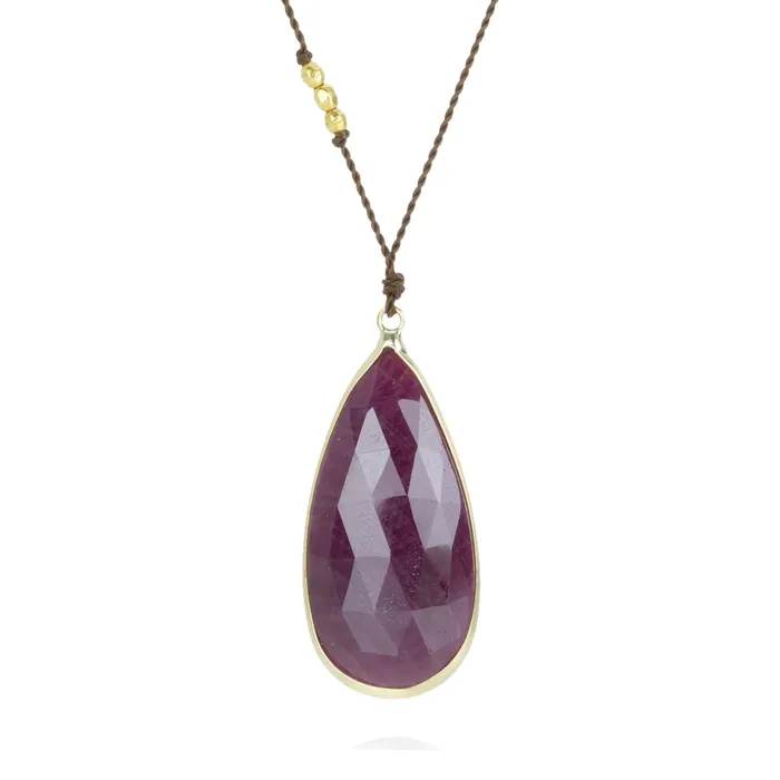 Necklaces Opaque Ruby Pendant Necklace Margaret Solow