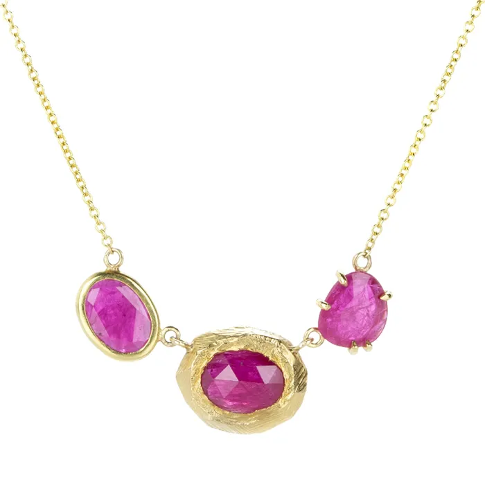 Necklaces Page Sargisson Triple Ruby Necklace