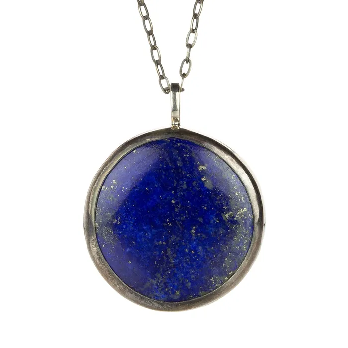 Necklaces Round Lapis Pendant Necklace Joseph Brooks