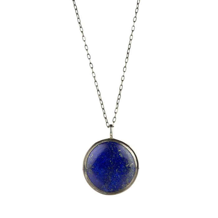 Necklaces Round Lapis Pendant Necklace Joseph Brooks Necklaces Round Lapis Pendant Necklace Joseph Brooks