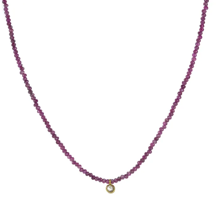 Necklaces Ruby and Diamond Pendant Necklace Margaret Solow