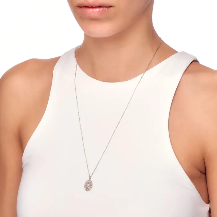 Necklaces Spirito Rosa Mellonia Holly Necklace Opal White CZ White Rhodium Plated 925 Silver Necklaces Spirito Rosa Mellonia Holly Necklace Opal White CZ White Rhodium Plated 925 Silver