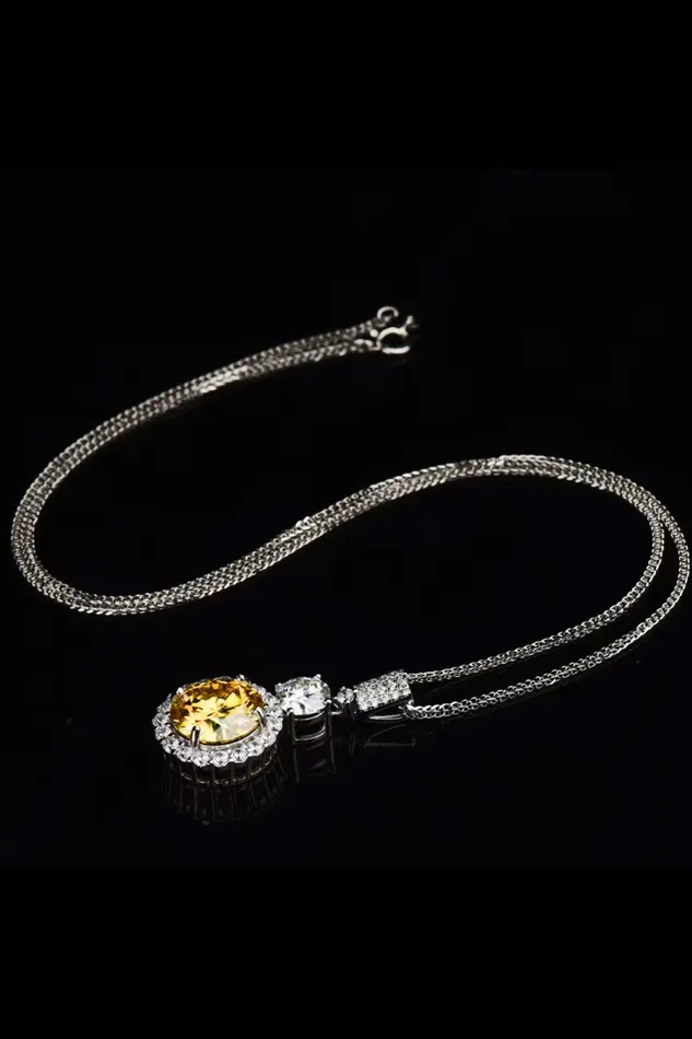 Necklaces Trendsi 6 Carat Moissanite Pendant Necklace