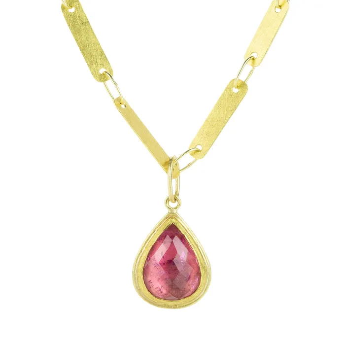 Petra Class Necklaces Rose Cut Red Tourmaline Pendant Pendant Only