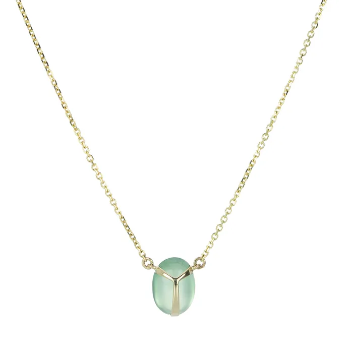 Prehnite Lucky Scarab Pendant Necklace Rachel Atherley Necklaces