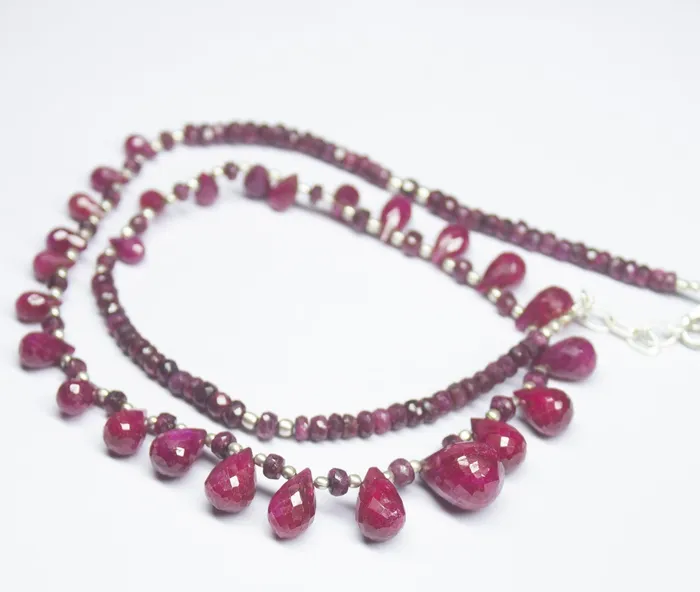 Ready to wear 21 inch 414mm Red Ruby Faceted Tear Drop Beaded Necklace Ruby Beads Beads Supplies USA Necklaces Ready to wear 21 inch 414mm Red Ruby Faceted Tear Drop Beaded Necklace Ruby Beads Beads Supplies USA Necklaces