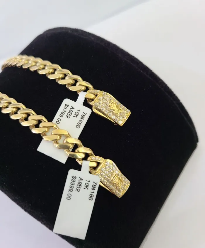 Real 10k Gold Monaco link Bracelet 7mm 7 8 10kt Men Women Box Clasp Genuine Gold and Diamond Bracelets Real 10k Gold Monaco link Bracelet 7mm 7 8 10kt Men Women Box Clasp Genuine Gold and Diamond Bracelets