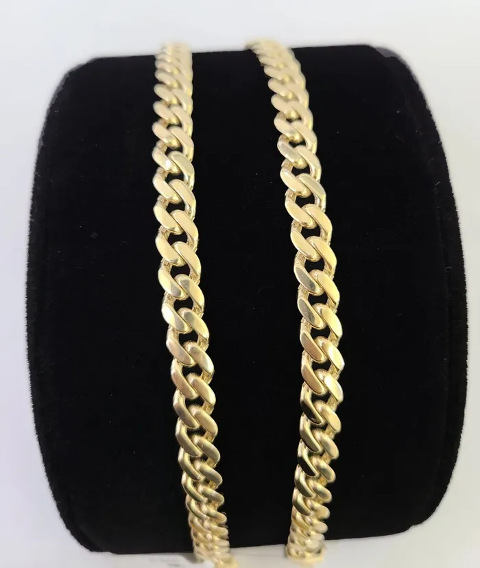 Real 10k Gold Monaco link Bracelet 7mm 7 8 10kt Men Women Box Clasp Genuine Gold and Diamond Bracelets