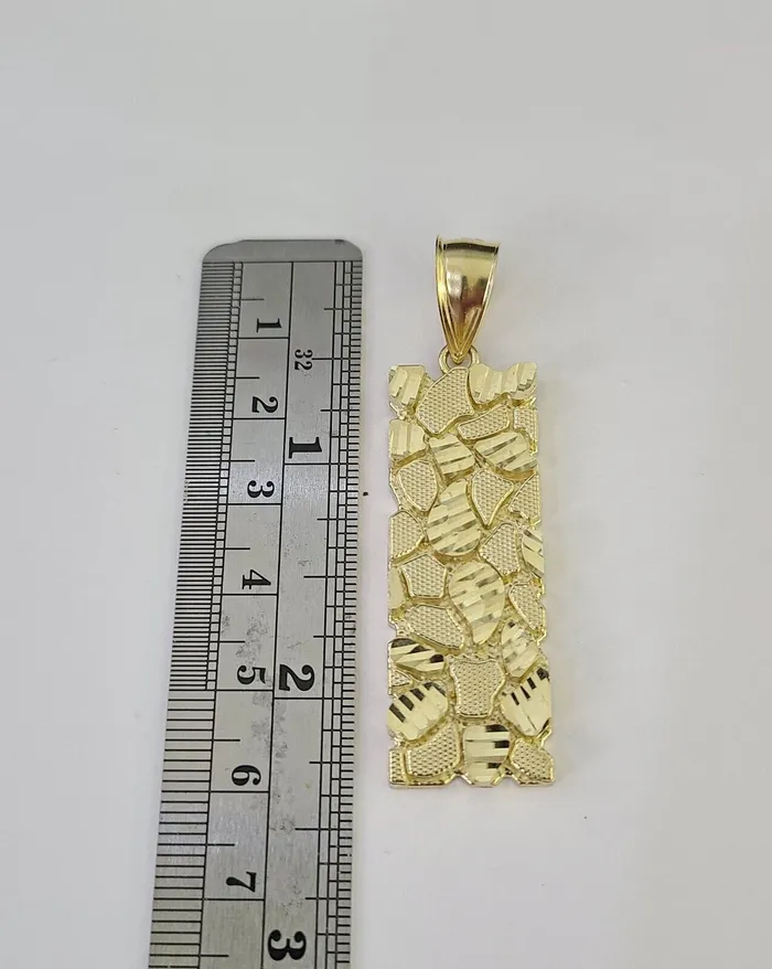 Real 10k Solid Rope Chain Nugget Charm Set 4mm 1830 Inch Necklace Yellow Gold Gold and Diamond Necklaces