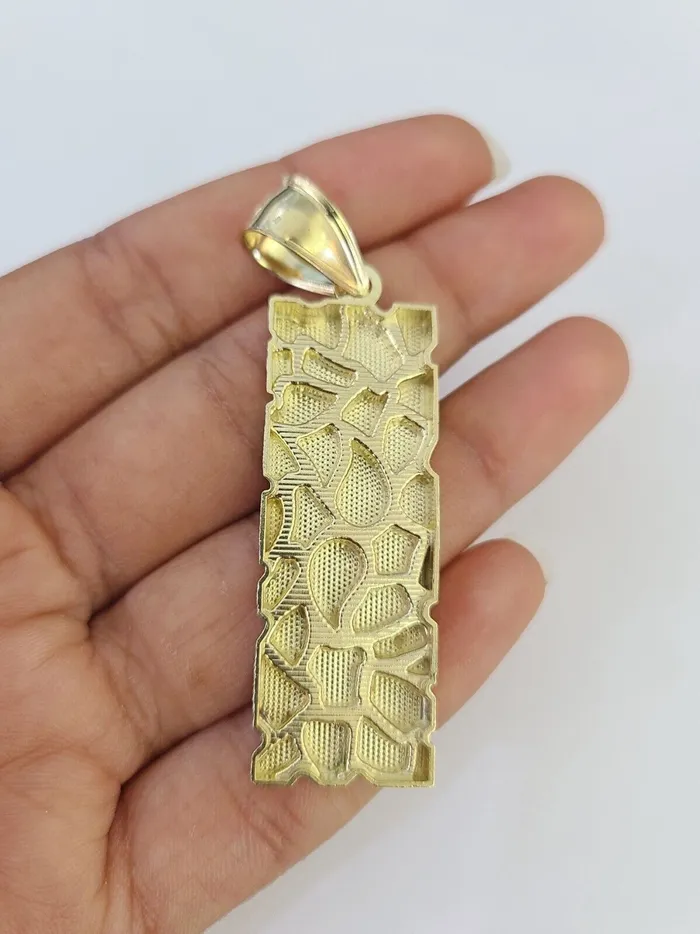 Real 10k Solid Rope Chain Nugget Charm Set 4mm 1830 Inch Necklace Yellow Gold Gold and Diamond Necklaces