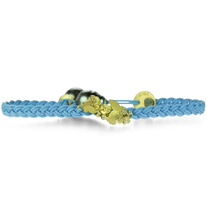 Sky Blue Braided Floral Butterfly Bracelet Lene Vibe Bracelets