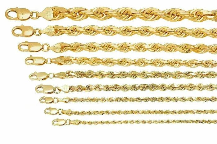 Solid 10k Yellow Gold Rope Chain 1mm10mm Diamond Cut Pendant Necklace1630 Gold and Diamond Necklaces Solid 10k Yellow Gold Rope Chain 1mm10mm Diamond Cut Pendant Necklace1630 Gold and Diamond Necklaces