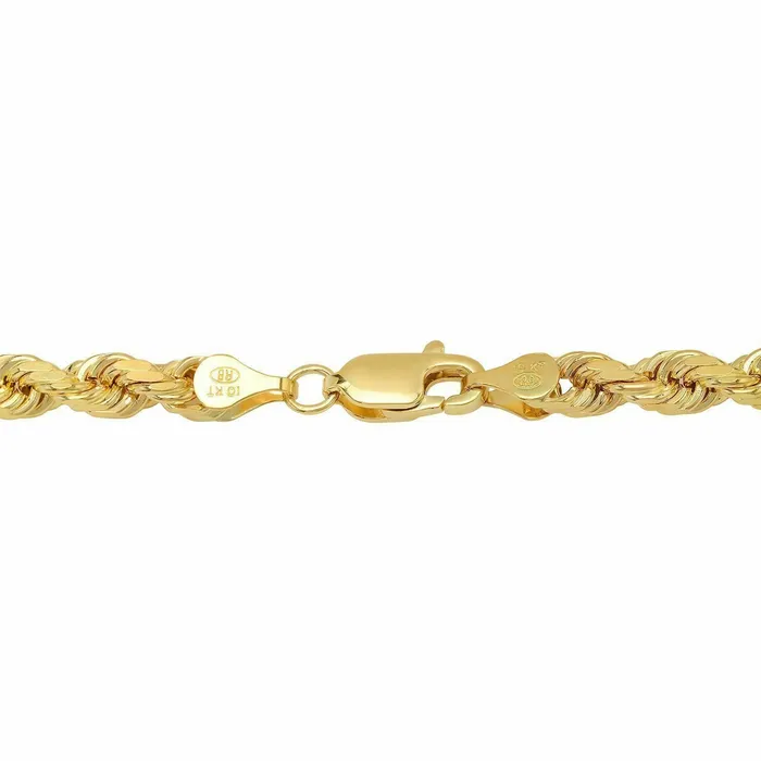 Solid 10k Yellow Gold Rope Chain 1mm10mm Diamond Cut Pendant Necklace1630 Gold and Diamond Necklaces