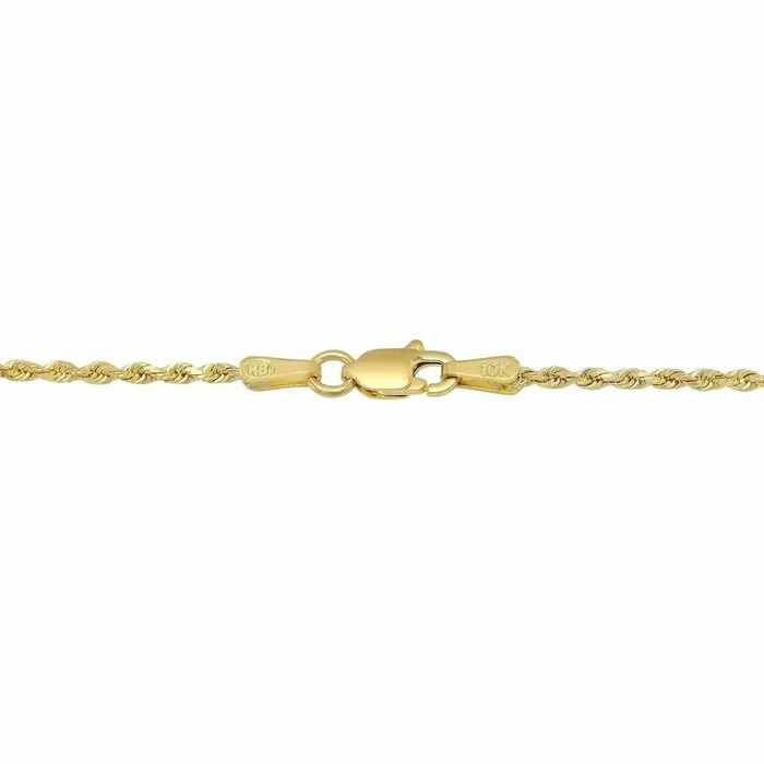 Solid 10k Yellow Gold Rope Chain 1mm10mm Diamond Cut Pendant Necklace1630 Gold and Diamond Necklaces