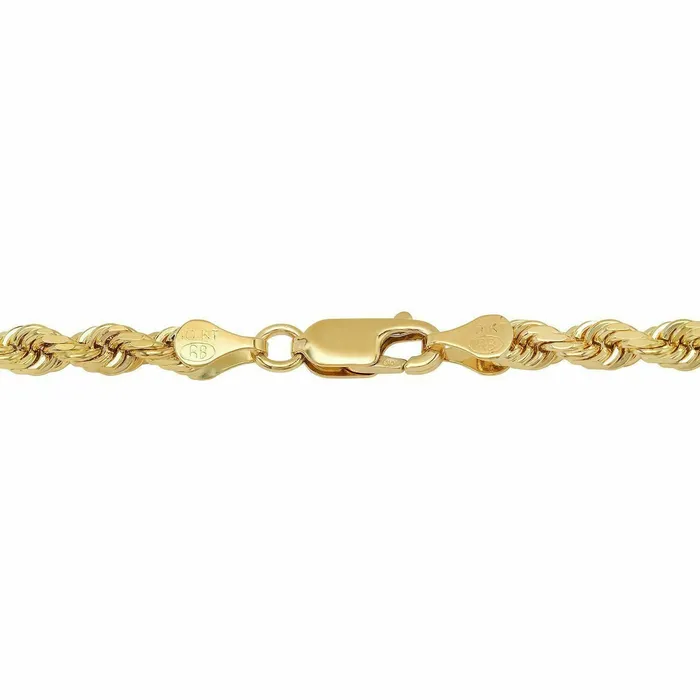 Solid 10k Yellow Gold Rope Chain 1mm10mm Diamond Cut Pendant Necklace1630 Gold and Diamond Necklaces