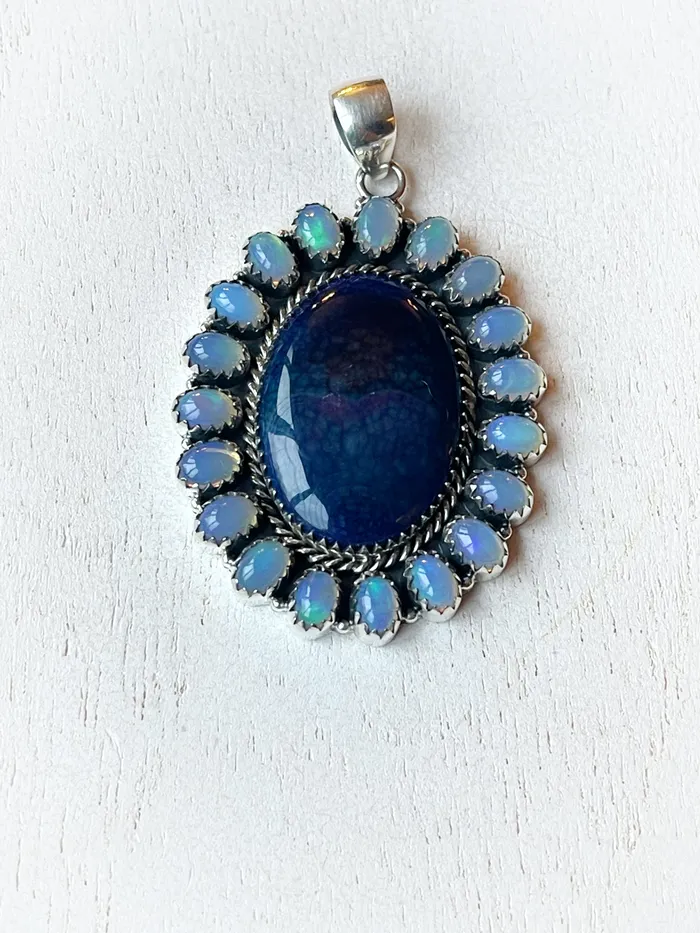 Sophiareneboutiquecom Necklaces Sterling Silver Solar QuartzOpal Oval Cluster Pendant Sophiareneboutiquecom Necklaces Sterling Silver Solar QuartzOpal Oval Cluster Pendant