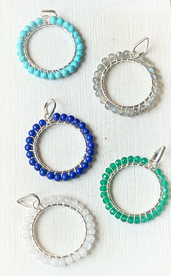 Sterling Silver Beaded Gem Pendant Necklace Sophiareneboutiquecom Necklaces
