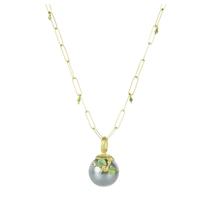 Tahitian Pearl with Winged Critter Pendant Only Lene Vibe Necklaces Tahitian Pearl with Winged Critter Pendant Only Lene Vibe Necklaces