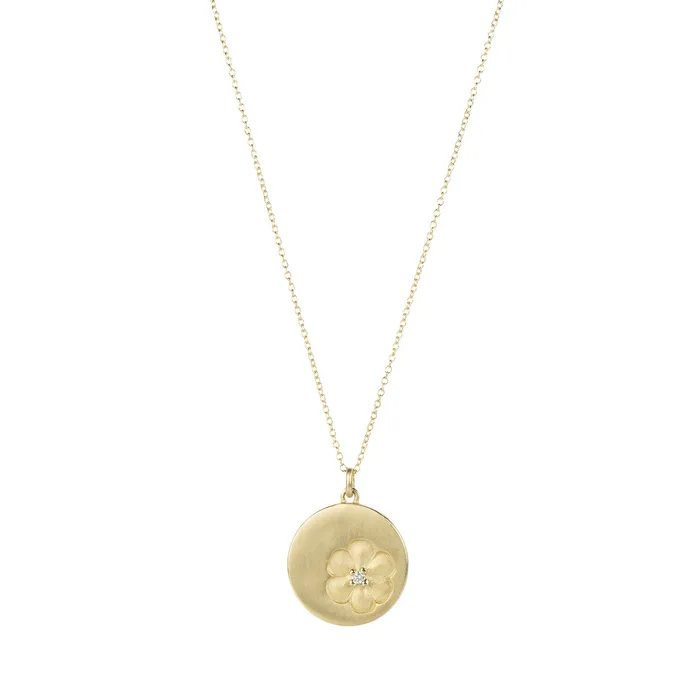 Vintage Stamp Impression Flower Pendant Necklace Nicole Landaw Necklaces Vintage Stamp Impression Flower Pendant Necklace Nicole Landaw Necklaces